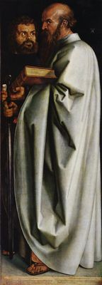 Albrecht Drer: Die Vier Apostel, rechter Teil, Szene: Die Heiligen Markus und Paulus