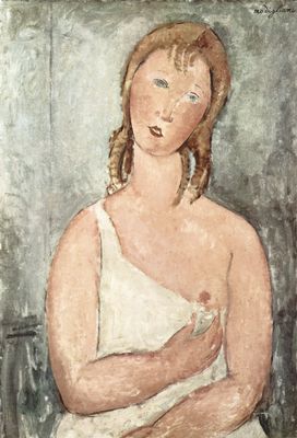 Amadeo Modigliani: Mdchen (Giovana Rossa ?) im Hemd