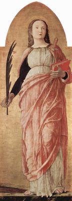 Andrea Mantegna: Altarretabel des Hl. Lukas, Detail: Hl. Justina von Padua