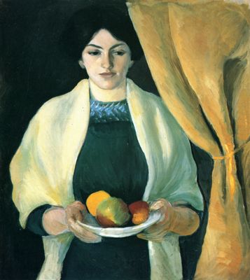 August Macke: Porträt mit Äpfeln (Porträt der Frau des Künstlers)