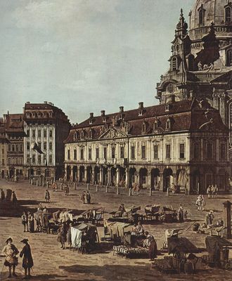 Canaletto (I): Ansicht von Dresden, Der Neumarkt von der Moritzstrae aus, Detail