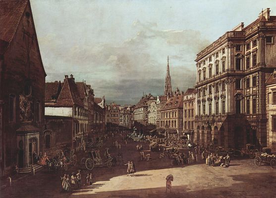 Canaletto (I): Ansicht von Wien, Mehlmarkt von Sdwest Richtung Nordost gesehen