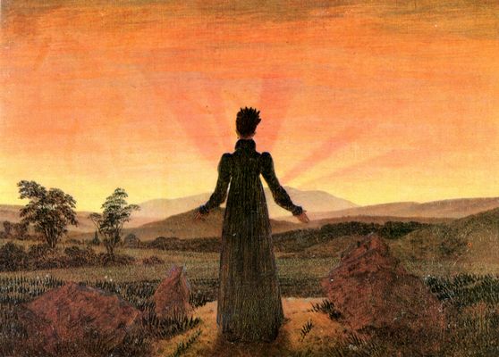 Caspar David Friedrich: Frau vor untergehender Sonne (Sonnenuntergang, Sonnenaufgang, Frau in der Morgensonne)
