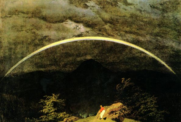 Caspar David Friedrich: Gebirgslandschaft mit Regenbogen (Landschaft mit dem Mondregenbogen)