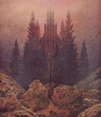 Caspar David Friedrich: Kreuz und Kathedrale im Gebirge