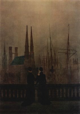 Caspar David Friedrich: Nacht im Hafen (Schwestern)