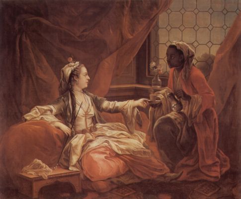 Charles Andr van Loo: Einer Sultanin wird eine Tasse Kaffee von einer Sklavin berreicht