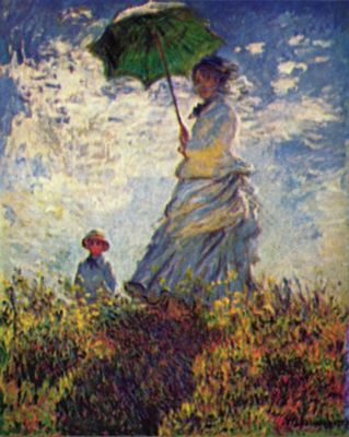 Claude Monet: Camille Monet und Sohn Jean auf dem Hgel