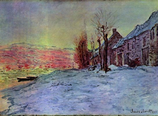 Claude Monet: Lavacourt: Sonnenschein und Schnee