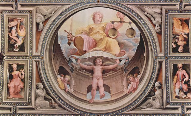 Domenico Beccafumi: Allegorischer Freskenzyklus (Politische Tugenden) aus dem Plazzo Pubblico in Siena, Szene: Justizia