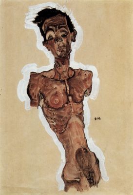 Egon Schiele: Akt, Selbstporträt