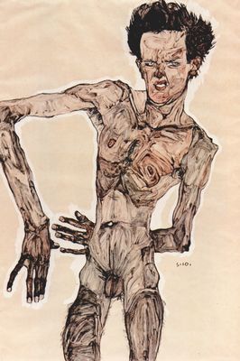 Egon Schiele: Männlicher Akt, Selbstporträt