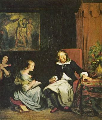 Eugne Ferdinand Victor Delacroix: Milton diktiert seinen Tchtern das Paradise Lost