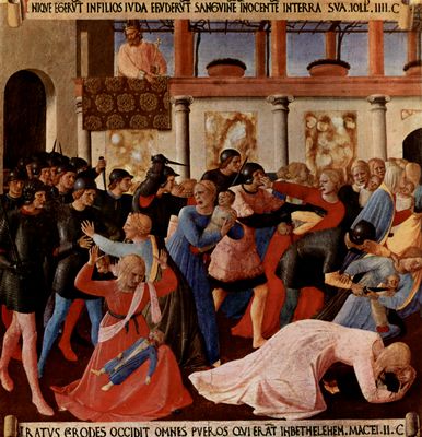 Fra Angelico: Bildzyklus zu Szenen aus dem Leben Christi fr einen Schrank zur Aufbewahrung von Silbergeschirr, Szene: Bethlehemitischer Kindermord