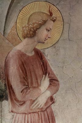 Fra Angelico: Freskenzyklus im Dominikanerkloster San Marco in Florenz, Szene: Verkndigung mit Hl. Dominikus; Detail: Verkndigungsengel