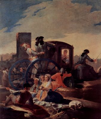 Francisco de Goya y Lucientes: Entwrfe fr die Wandteppiche zur Ausschmckung der Knigl. Palste El Pardo und El Escorial, Szene: Der Geschirrverkufer