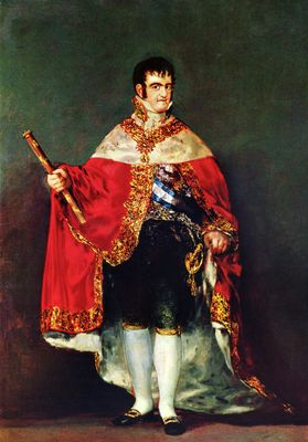 Francisco de Goya y Lucientes: Portrt des Ferdinand VII. im Knigsornat