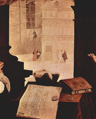 Francisco de Zurbarn: Altarretabel des Colegio Mayor de Santo Toms in Sevilla, Szene: Apotheose des Hl. Thomas von Aquin, Detail
