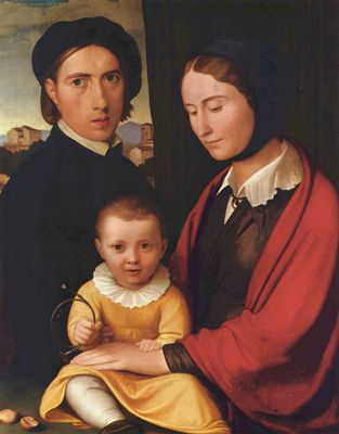 Friedrich Overbeck: Selbstportrt des Knstlers mit Frau und Sohn Alfons