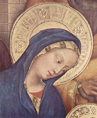 Gentile da Fabriano: Anbetung der Heiligen Drei Knige, Haupttafel: Anbetung der Knige, Detail: Maria
