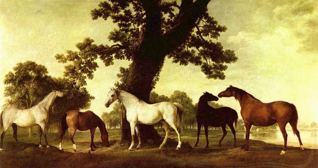 George Stubbs: Pferde in einer Landschaft