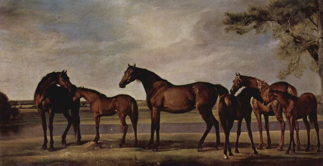 George Stubbs: Stuten und Fohlen ngstigen sich vor einem heraufziehenden Unwetter