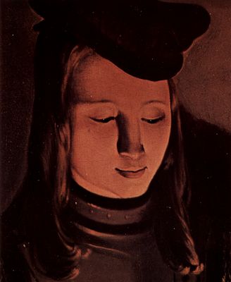 Georges de La Tour: Die Wrfelspieler, Detail: Junger Mann frontal