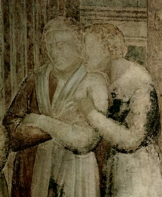Giotto di Bondone: Freskenzyklus in der Peruzzi-Kapelle, Santa Croce in Florenz, Szene: Das Fest des Herodes, Detail