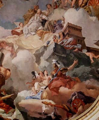 Giovanni Battista Tiepolo: Fresken im kniglichen Palast von Madrid, Szene: Apotheose der spanischen Knigsfamilie