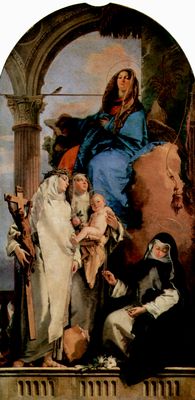 Giovanni Battista Tiepolo: Madonna mit Hl. Katharina, Hl. Rosa, die das Kind hlt und der hockenden Hl. Agnes