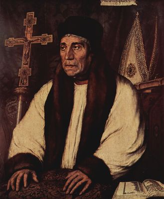 Hans Holbein d. J.: Portrt des William Warham, Erzbischof von Canterbury
