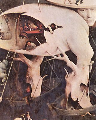 Hieronymus Bosch: Der Garten der Lste, rechter Flgel: Die Hlle, Detail