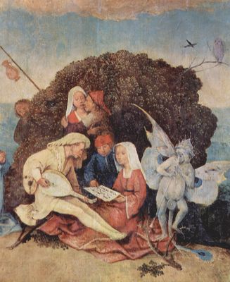 Hieronymus Bosch: Heuwagen, Triptychon, Mitteltafel: Der Heuwagen, Detail