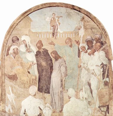 Jacopo Pontormo: Freskenzyklus Christi Passion in der Certosa del Galluzzo, Szene: Christus vor Pilatus, Fragment