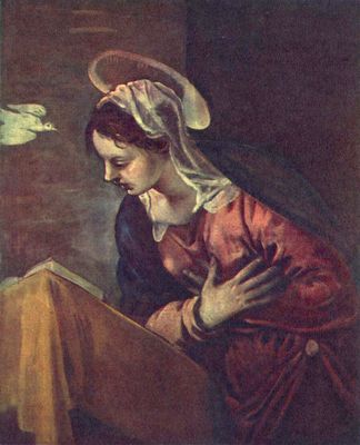 Jacopo Tintoretto: Mariä Verkündigung, Detail