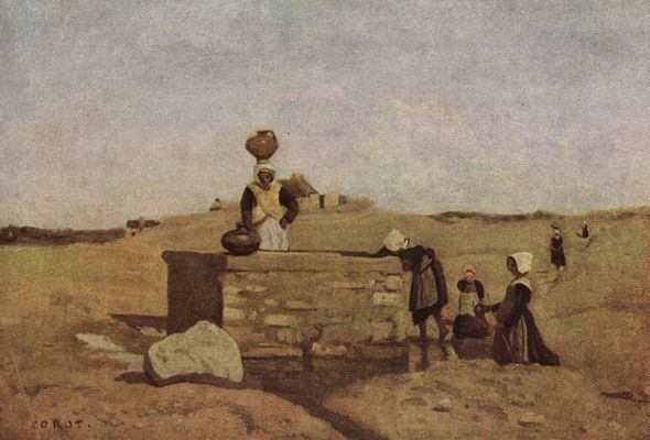 Jean-Baptiste-Camille Corot: Bretoninnen am Brunnen