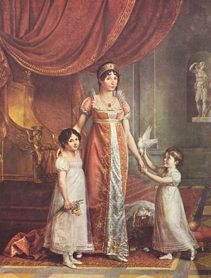 Jean-Baptiste Wicar: Portrt der Knigin Julia Bonaparte mit ihren Tchtern
