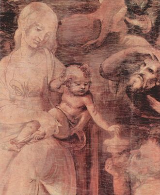 Leonardo da Vinci: Die Anbetung der Hl. Drei Knige, Detail