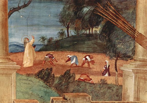 Lorenzo Lotto: Freskenzyklus im Oratori Suardi in Trescore, Szene: Segnung durch die Hl. Klara