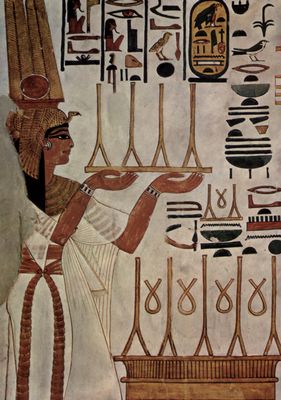Maler der Grabkammer der Nefertari: Grabkammer der Nefertari, Gattin des Ramses II., Szene: Die Knigin Nefertari beim Opfer