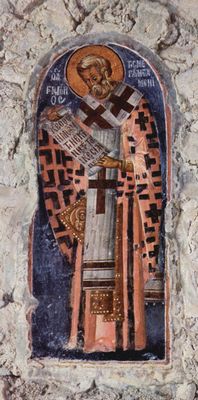 Meister der Aphentico-Kirche in Mistra: Fresken in der Aphentico-Kirche in Mistra, Szene: Hl. Gregor der Groe