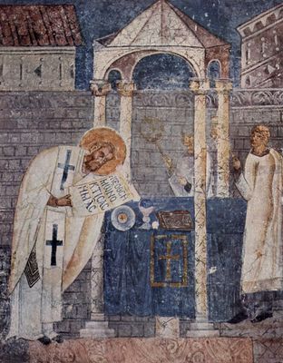 Meister der Sophien-Kathedrale von Ohrid: Fresken in der Sophien-Kathedrale in Ohrid, Szene: Hl. Blasius der Große
