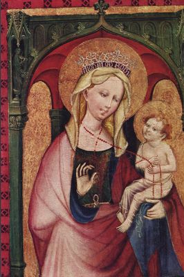 Meister des Frndenberger Altars: Frndenberger Altar, Mittelbild: Maria mit Kind, Detail