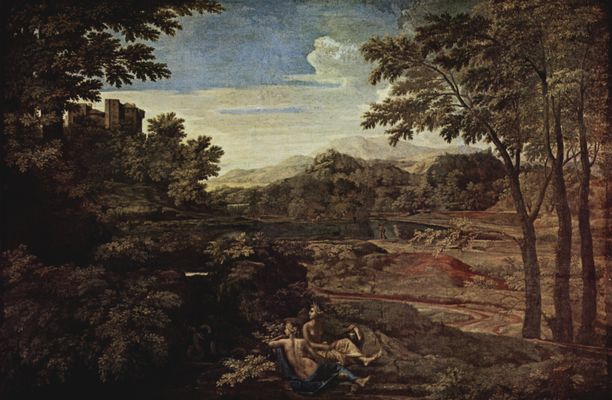 Nicolas Poussin: Landschaft mit zwei Nymphen