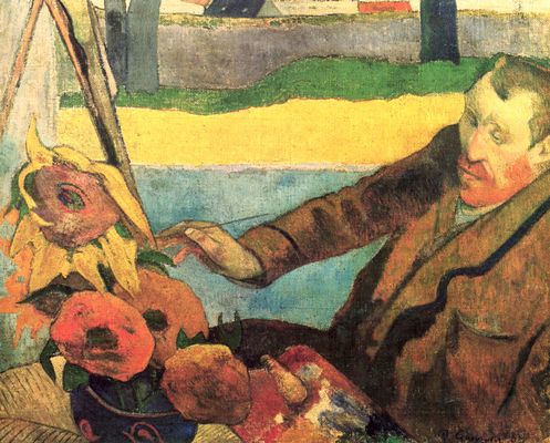 Paul Gauguin: Portrt des Vincent van Gogh, Sonnenblumen malend