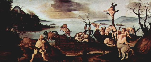 Piero di Cosimo: Bildfolge zur Frhgeschichte der Menschheit, Szene: Rckkehr von der Jagd