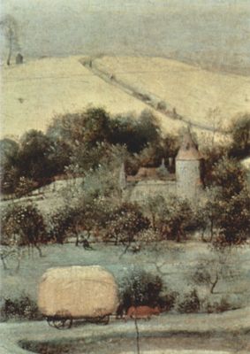 Pieter Bruegel d. Ä.: Zyklus der Monatsbilder, Szene: Die Kornernte (Monat August), Detail