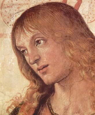 Pietro Perugino: Fresken in der Sixtinischen Kapelle, Szene: Christus bergibt Petrus den Schlssel zum Himmelreich, Detail