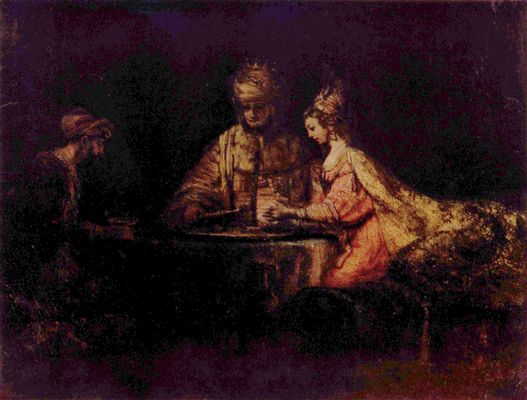 Rembrandt Harmensz. van Rijn: Ahasver und Haman beim Fest von Esther