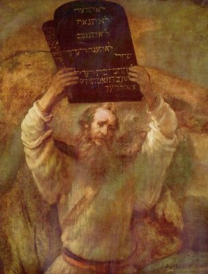 Rembrandt Harmensz. van Rijn: Moses mit den Gesetzestafeln
